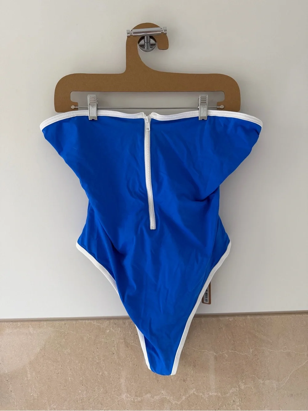 NWT - SKIMS Blue Strapless One-Piece with Front Zip (2X)
